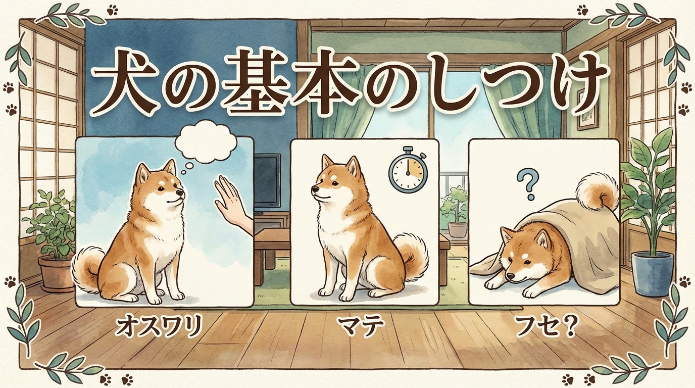 犬の基本のしつけ オスワリ マテ フセ？