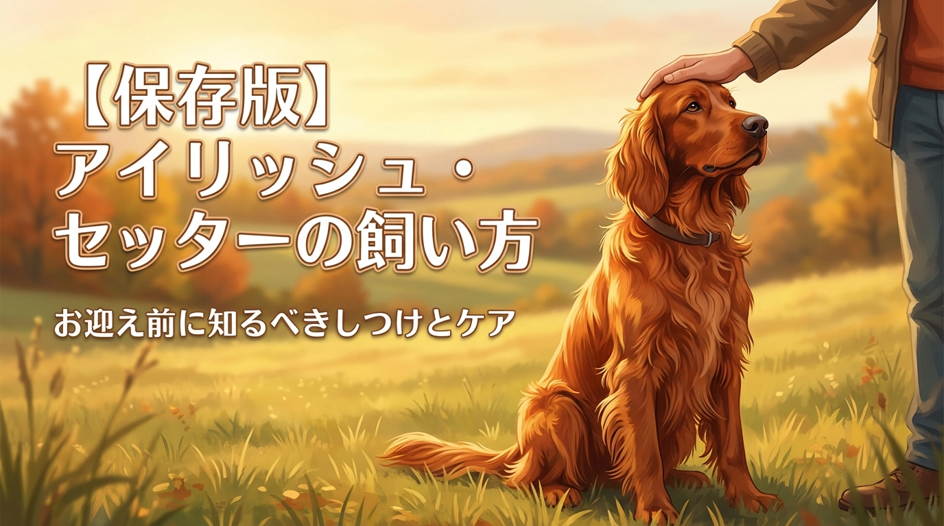 【保存版】アイリッシュ・セッターの飼い方|お迎え前に知るべきしつけとケア