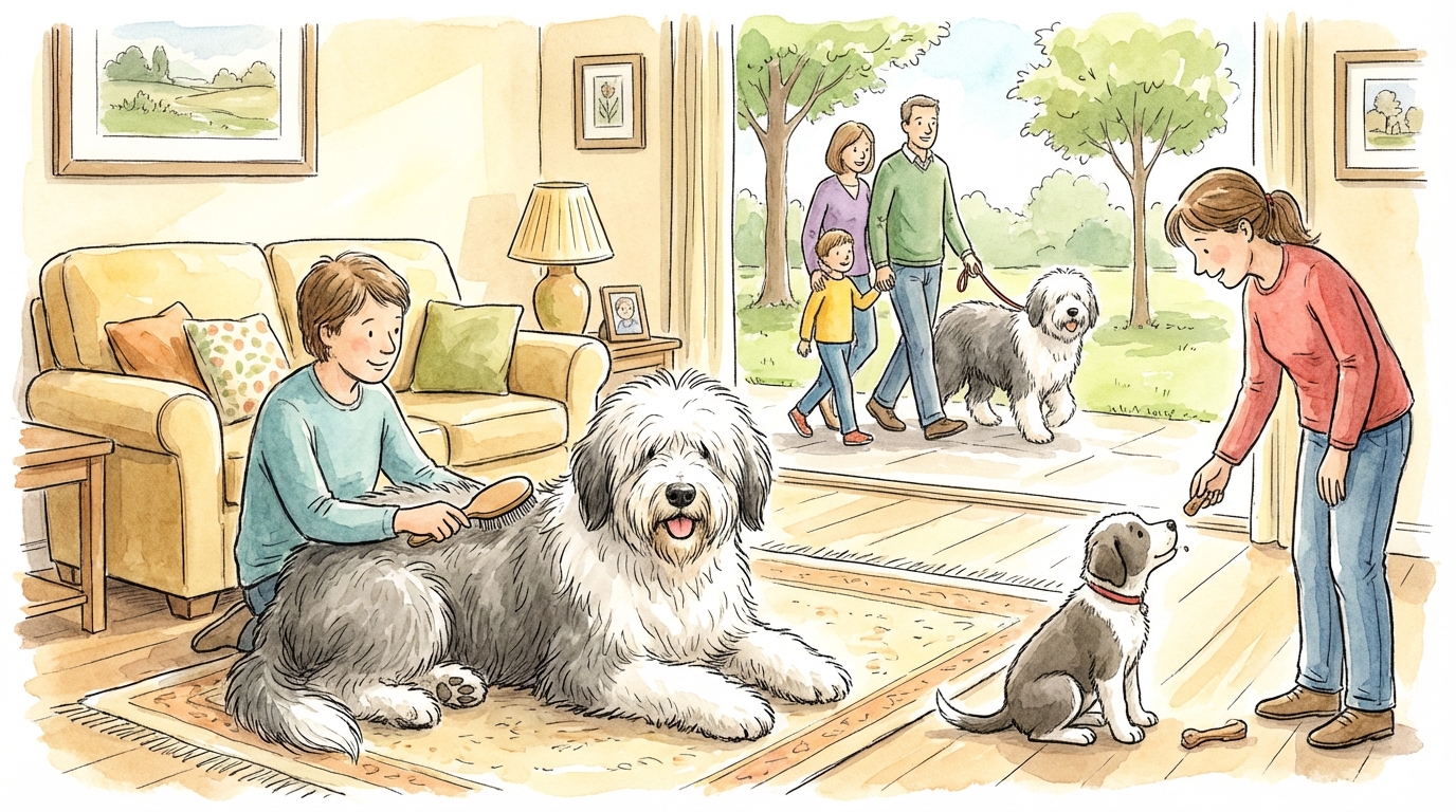 オールド・イングリッシュ・シープドッグの飼い方の具体例