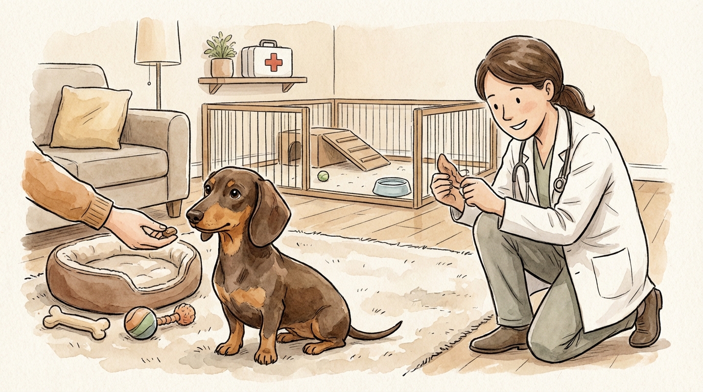 ダックスフントの健康と安全を守る環境整備としつけが重要です